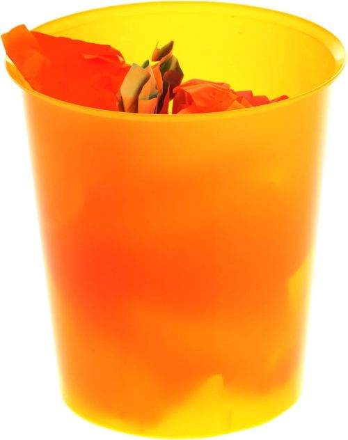 PAPELERA PLASTICO TRASLUCIDO NARANJA