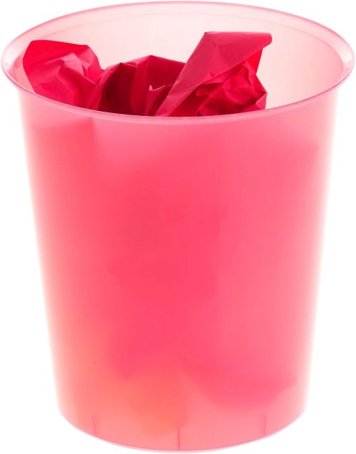 PAPELERA PLASTICO TRASLUCIDO FUCSIA