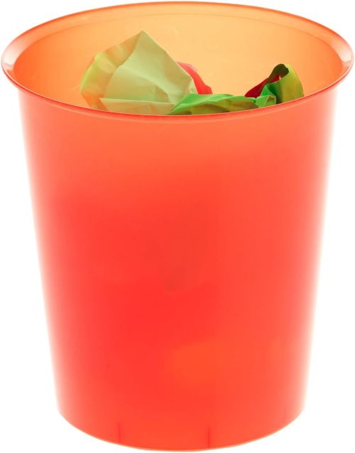 PAPELERA PLASTICO TRASLUCIDO ROJO