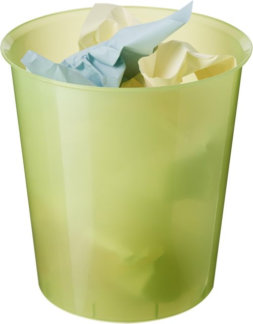 PAPELERA PLASTICO TRASLUCIDO KIWI