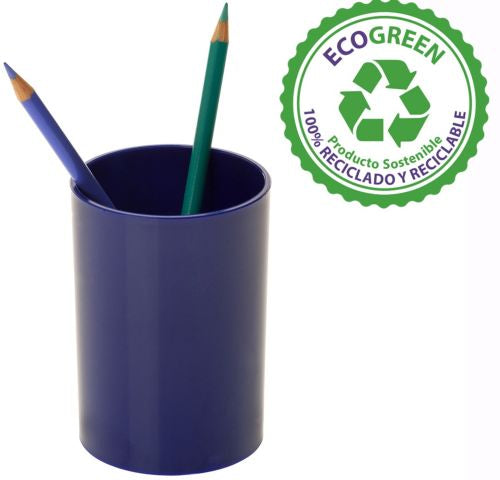 Cubilete portalapices de plastico color azul