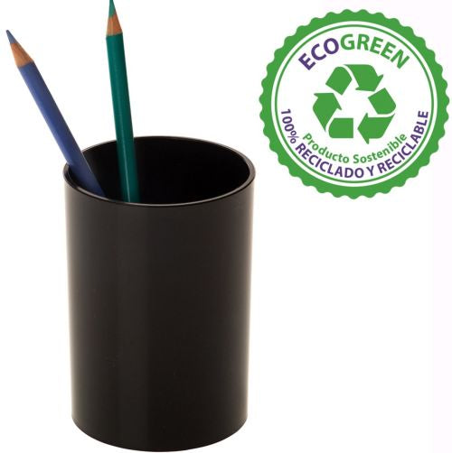 Cubilete portalapices de plastico color negro