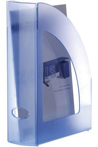 C/6 REVISTEROS PLASTICO COLOR AZUL TRANSLUCIDO 250X80X320MM