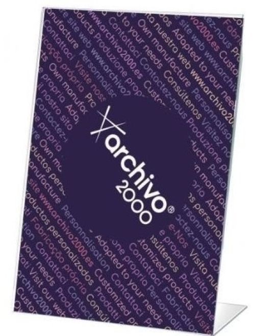 EXPOSITOR DE SOBREMESA FORMA L A8 VERTICAL 35X55X75MM