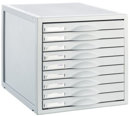 Archivador modular con 9 cajones de 22mm color gris