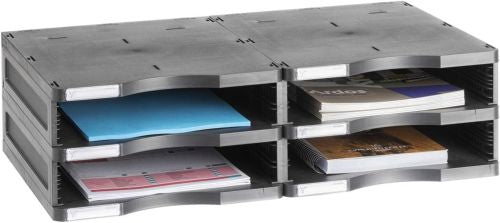 Modulo de 4 compartimentos archivodoc 360x600x165mm color negro