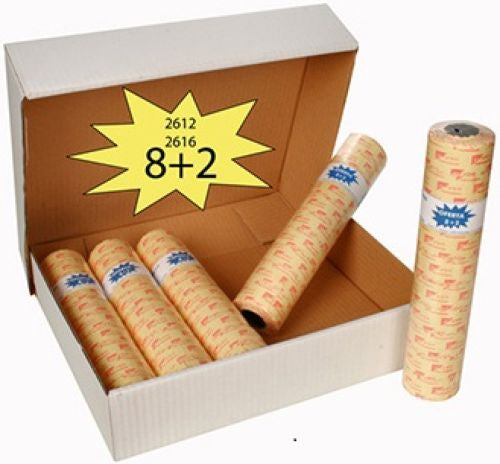 PACK 8 + 2 ROLLOS DE 1000 EITUQETAS 26X12 BLANCO PERMANENTE