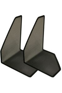 PACK 2 SUJETALIBROS METALICO DE REJILLA 14X16,5CM NEGRO