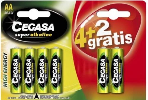 BLISTER 4+2 PILAS CEGASA SUPER ALCALINA AA LR6