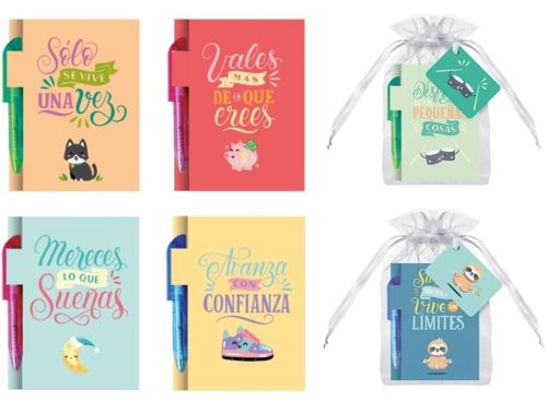 MINI LIBRETA CON BOLIGRAFO MENTE POSITIVA