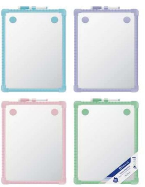 Pizarra magnetica pastel doble cara c/2 imanes y rotulador 25x36cm