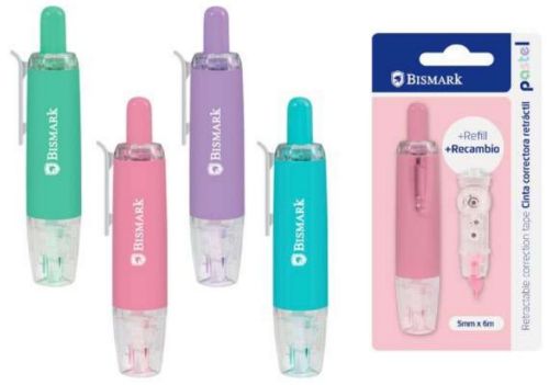 CINTA CORRECTORA RETRACTIL PASTEL 5MMX6MTS + RECAMBIO