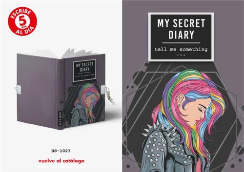 Diario a5 con candado modelo tell me something 168H.