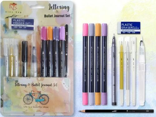 KIT INICIACION LETTERING Y BULLET JOURNAL 11 PIEZAS