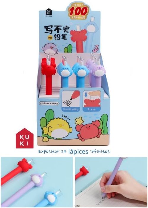 EXP 24 LAPIZ INFINITO ANIMALES MARINOS