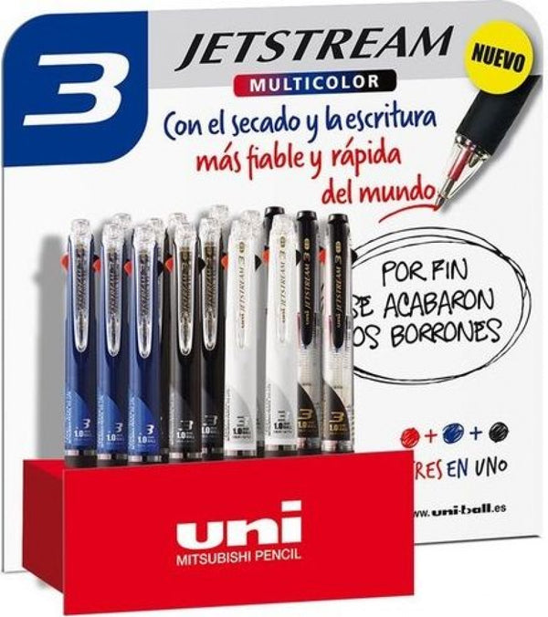 Exp 15 boligrafo jetstream trio multicolor negro, azul y rojo 1mm