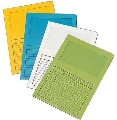 PAQ/25 SUBCARPETA CON VENTANA Fº 160G COLOR AMARILLO