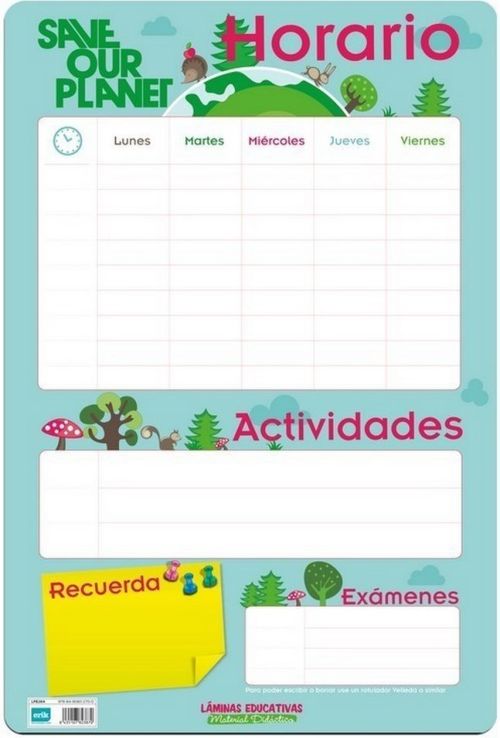 LAMINA EDUCATIVA HORARIO ESCOLAR