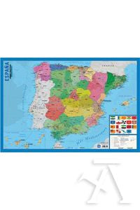 LAMINA DIDACTICA MAPA ESPAÑA PVC 40X59,5CM