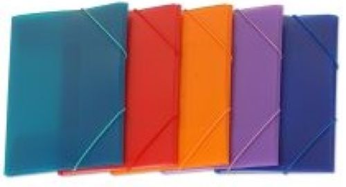 PAQ/10 CARPETA A5 GOMAS Y SOLAPAS SUPRA PP COLORES SURTIDOS