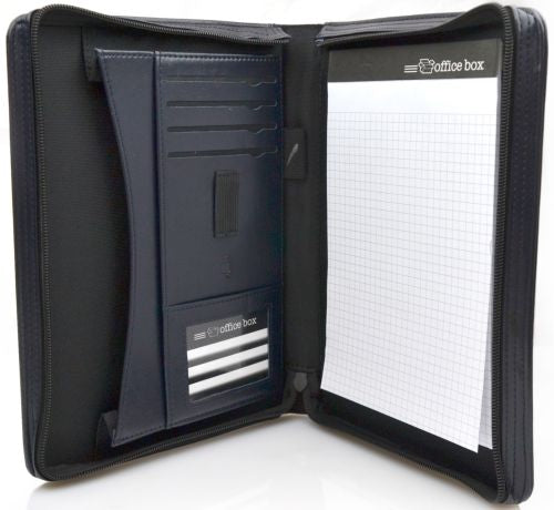 PORTAFOLIO A5 CON CREMALLERA AZUL OSCURO 25.5X18.5X3 CM