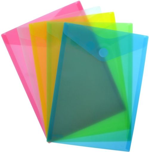 PAQ/10 BOLSA A4+ V-LOCK 240X335 MM VELCRO COLOR ROJO