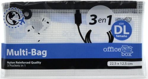 BOLSA MULTIUSOS 22,5X12,5CM DL 3 BOLSILLOS CREMALLER