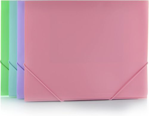 PAQ/12 CARPETAS GOMAS MAXI+ BLUSH PP COLORES SURTIDOS