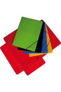 PAQ/20 CARPETA CARTON Fº GOMAS Y SOLAPAS COLORES SURTIDOS