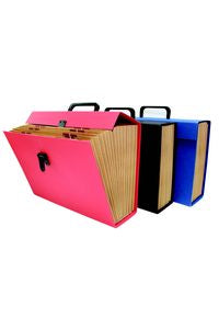 Maletin fuelle fº carton forrado negro en geltex a-z/1-31 con asa serie caceres