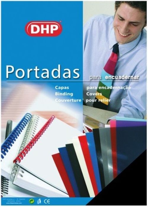 Pack 100 portada encuadernación a4 pp 300 micras color negro dhp