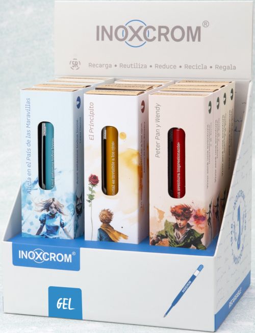 EXP 12 BOLIGRAFO BOOKS CUENTOS INOXCROM + PUNTO LECTURA