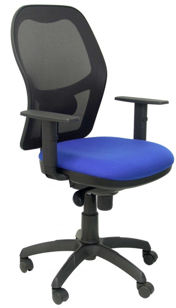 SILLA C/ RUEDAS JORQUERA RESPALDO MALLA NEGRA ASIENTO AZUL