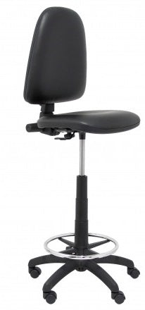 TABURETE CON RUEDAS AYNA SIMILPIEL NEGRO