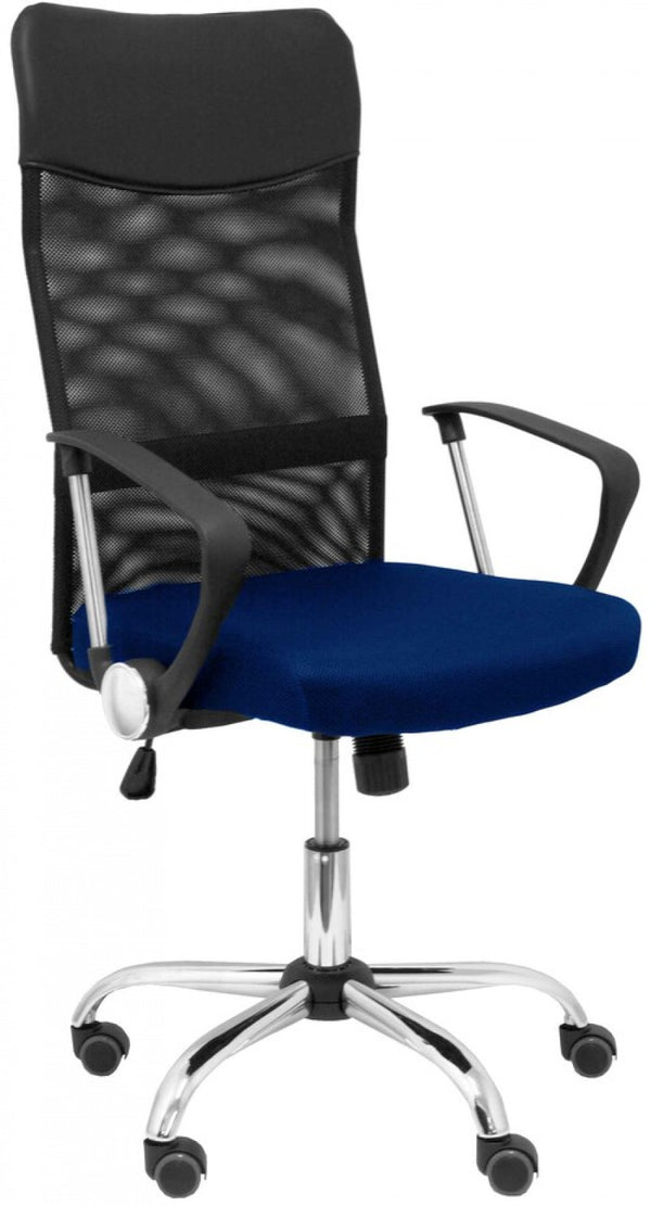 SILLA C/ RUEDAS GONTAR RESPALDO MALLA NEGRO ASIENTO AZUL