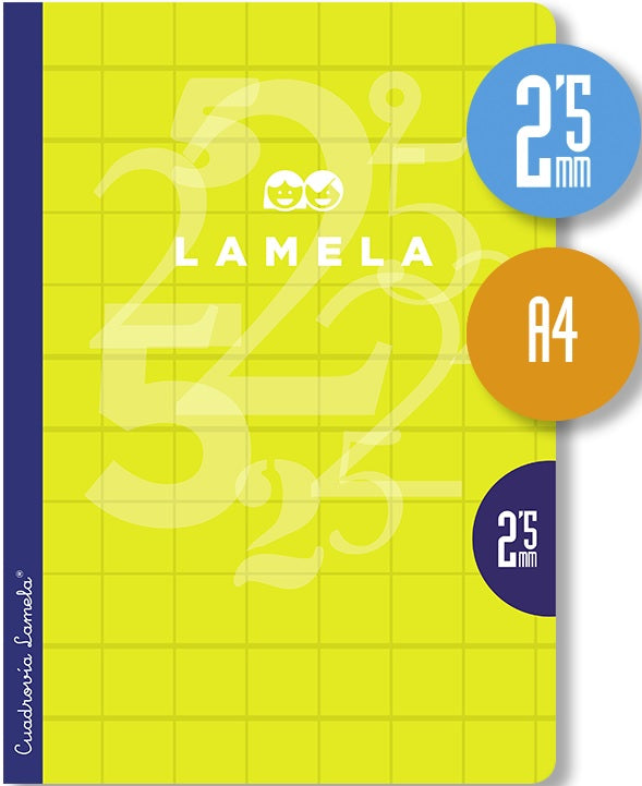 LIBRETA A4 50H 70G CUADROVIA 2,5MM COLORES SURTIDOS
