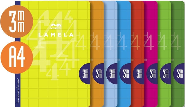 LIBRETA A4 50H 70G CUADROVIA 3MM COLORES SURTIDOS