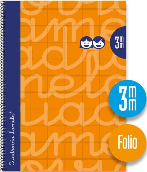 CUADERNO ESPIRAL Fº 80H 90G 3MM NARANJA CUADROVIA EXTRADURA
