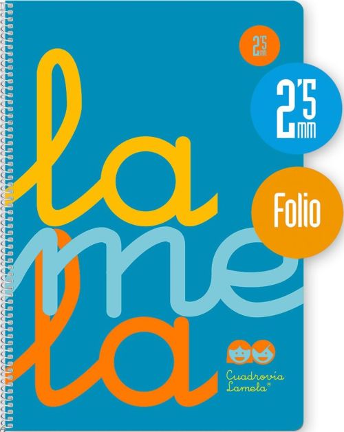 CUADERNO ESPIRAL Fº 80H 90G 2,5MM AZUL CUADROVIA PP.