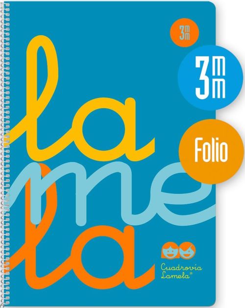 CUADERNO ESPIRAL Fº 80H 90G 3MM AZUL CUADROVIA PP.