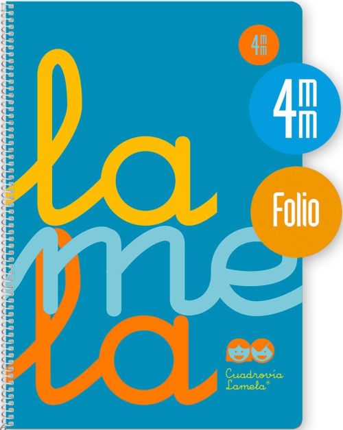 CUADERNO ESPIRAL Fº 80H 90G 4MM AZUL CUADROVIA PP.