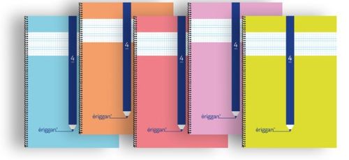 Paq/10 cuaderno espiral fº 80h 70g 4mm cuadrovia tapa básica eriggan