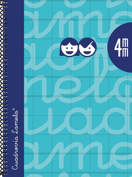 CUADERNO ESPIRAL 4º 80H 90G 4MM TURQUESA CUADROVIA EXTRADUR