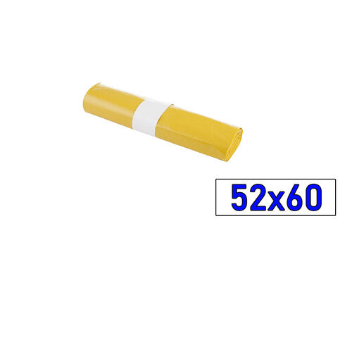 PAQ/25 BOLSAS BASURA 52X60 AMARILLA 80 GALGAS