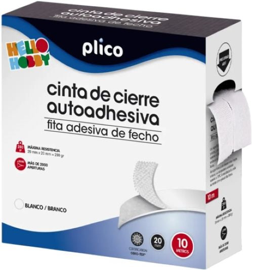 Cremallera textil autoadhesiva 2ommx25m color blanco