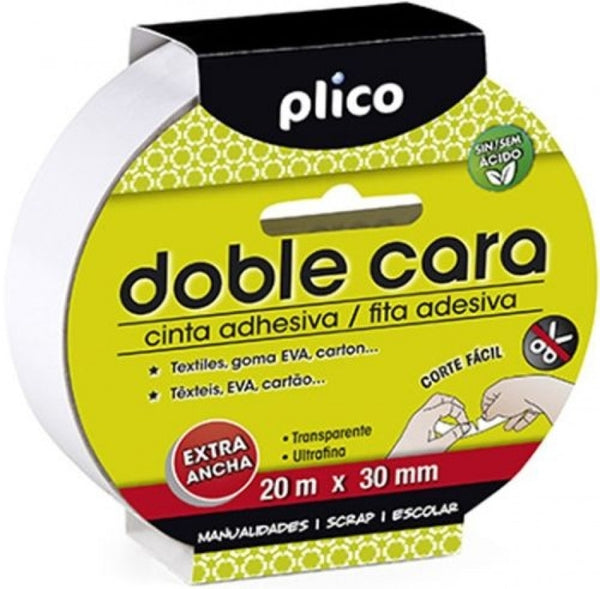 CINTA DOBLE CARA ADHESIVA 30MMX20M