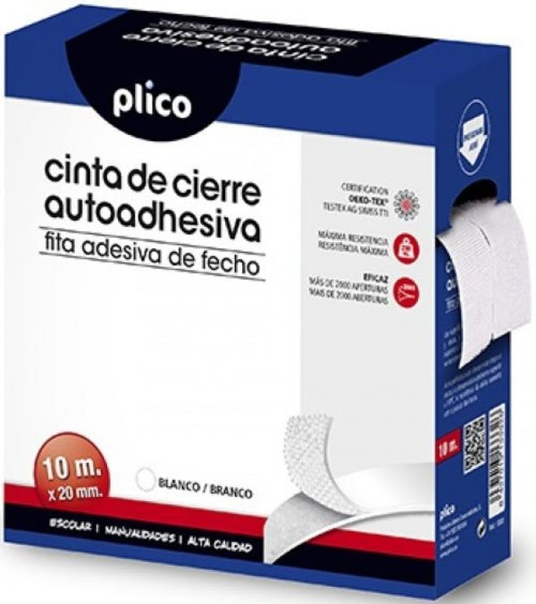 CREMALLERA TEXTIL AUTOADHESIVA 20MMX10M COLOR BLANCO