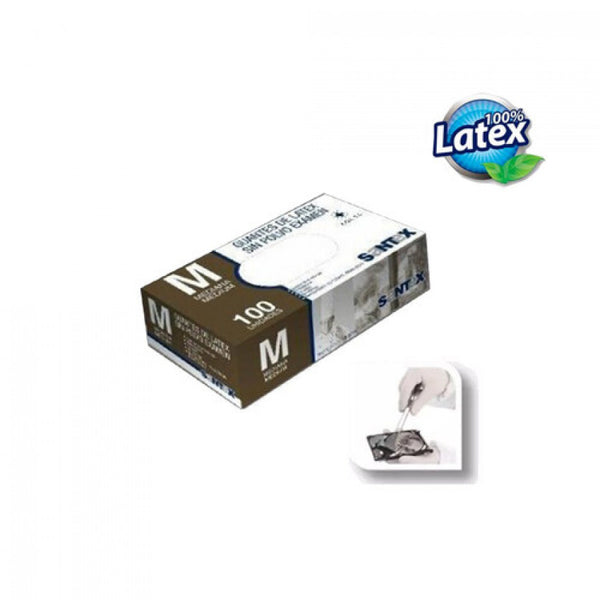 C/100 GUANTES LATEX S/POLVO T/MED