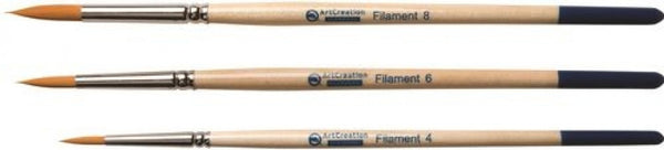 Set 3 pinceles toray redondo mango corto art creation