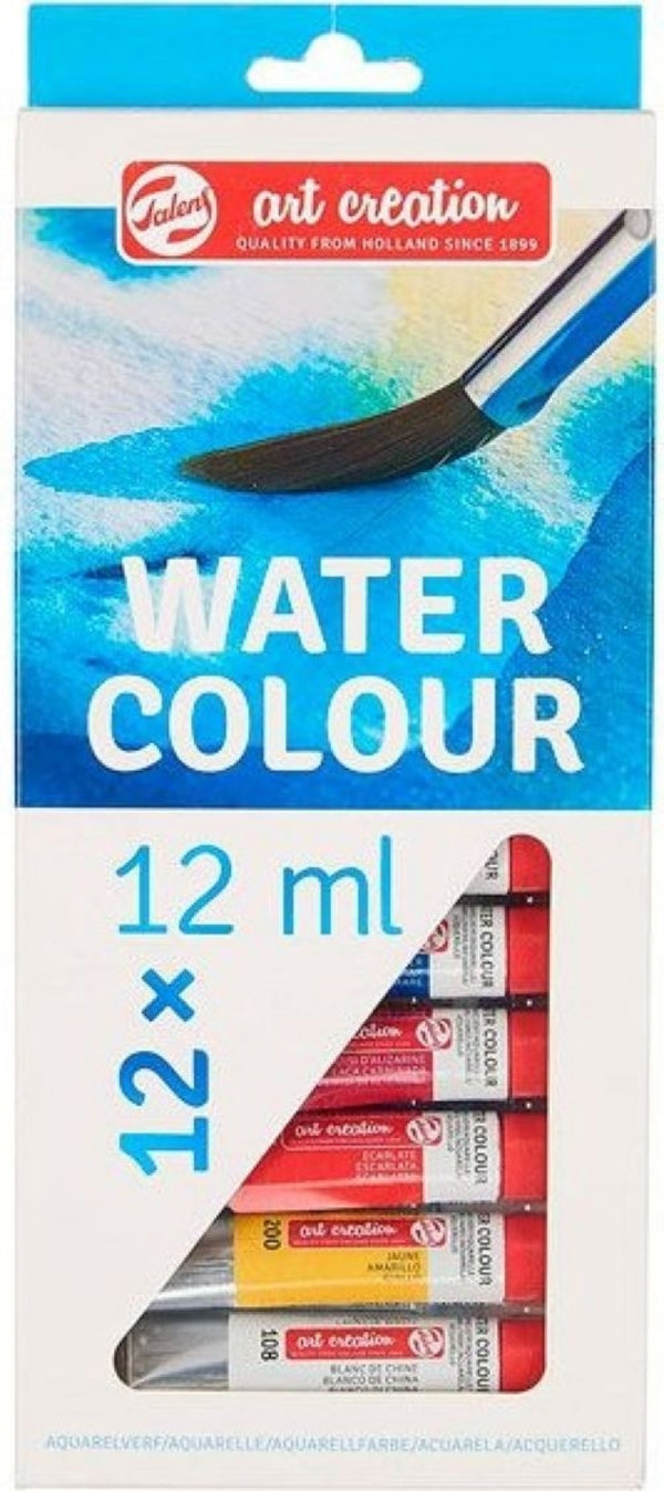 Estuche 12 tubos acuarela 12 ml art creation colores surtidos